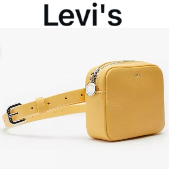 Levi's Handbags - LEVI’S DIANA MUSTARD YELLOW PEBBLED LEATHER BELT CROSSBODY BAG **NWT**
